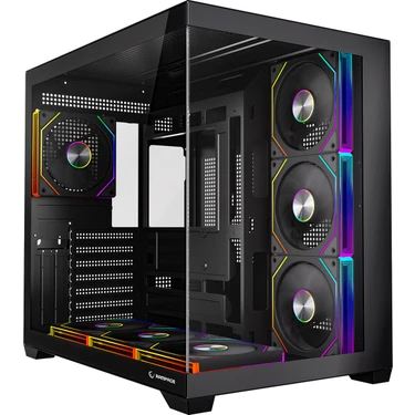 Rampage Ares V2 Gaming PC Kasası 7x120mm ARGB Fanlı Temperli Cam ATX Mid Tower Oyuncu Kasası 360mm