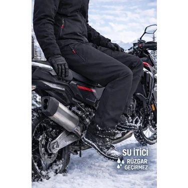 Vatan Tekstil Içi Polarlı Kışlık Softshell Rüzgar Geçirmez Su Itici Kumaş Erkek Motorcu