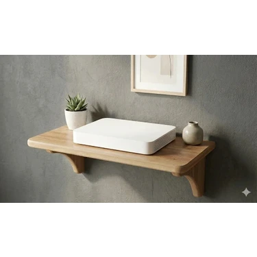 Akçe Home MDF Dekoratif Priz Üstü Raf 39 cm Genişlik 19 cm