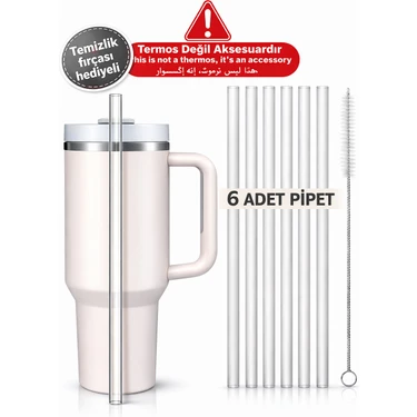Belirtilmemiş Stanley Termos Uyumlu Stanley Quencher 1.18 ve 0.88 Uyumlu 6lı Pipet Termos Pipeti–