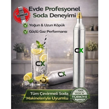 CX Soda Tüpü 0,6 ml- Özel Taşıma Kutusuyla Birlikte- Soda Kartuşu-co2 Kartuş- Gıda