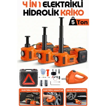 Enshall Çakmaklık Girişli Hidrolik 5 Ton Taşıma Kapasiteli Kompresör Özellikli Çantalı Bijon
