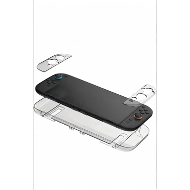 Crk Tech Nintendo Switch 2 Uyumlu Şok Emici Şeffaf Kılıf + Ekran Koruyucu Glass Mica Cam - Full
