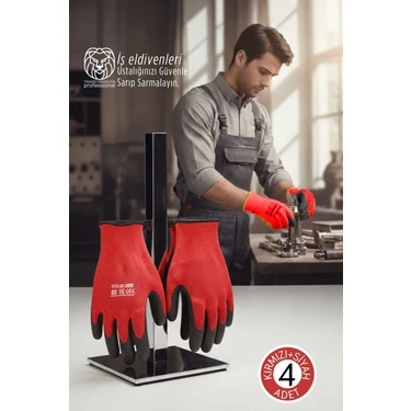Creatividad Solutions Ultra Dayanıklı Kavrama Teknolojili 4'lü Iş Eldiveni Seti - Profesyonel