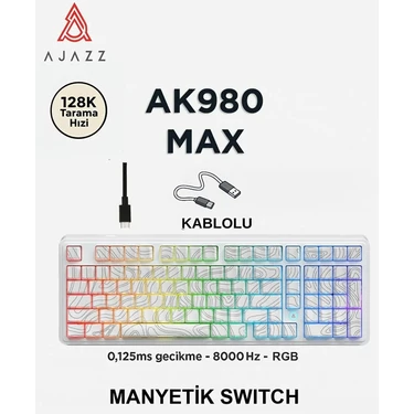 Ajazz AK980 Max He Manyetik Switch Klavye- 128K Tarama Fiyatı