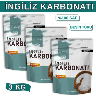 Hanzade Bitkisel İngiliz Karbonatı 1 kg x 3 Adet Sodyum Bikarbonat Besin Türü