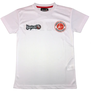 Dragon KF1004 Beyaz Kick Boks Tişörtü M Beden T-Shirt Kick Boks Kullanımı İçin Özel