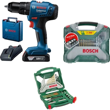 Bosch Professional Gsb 183 Tek Akülü 2 Ah Darbeli Matkap Şarjlı + X-Line 50+173 Parça Aksesuar
