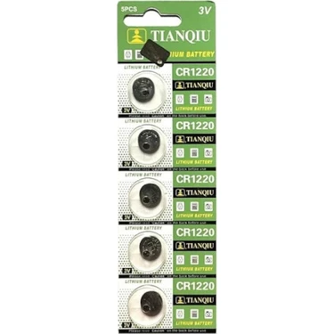 Tianqiu CR1220 3V Lityum Pil 5'li Uzun Süreli Güç Kaynağı ve Yüksek