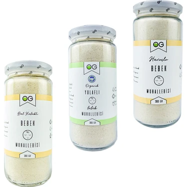 OG natural Bebek Muhallebi Seti 300 gr +6 Ay Yulaflı Havuçlu Bal Kabaklı Ek