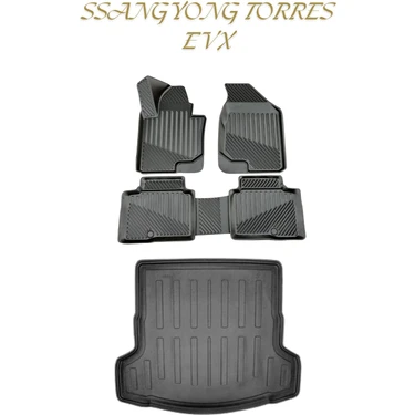 Black Gold Ssangyong Torres Evx Elektrikli 2024+ 3D Oto Paspas + Bagaj Havuzu Set 2024 Tam Uyumlu