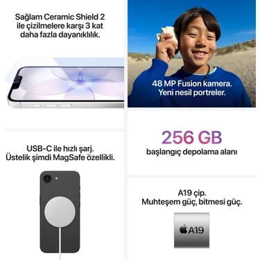 Apple iPhone 17e 256 GB Siyah Fiyatı - Taksit Seçenekleri