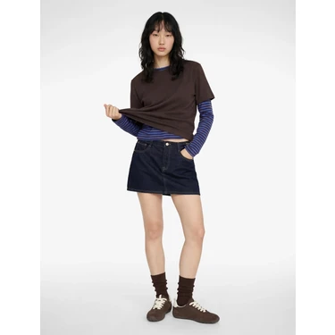 Koton A Kesim Zincir Kemer Detaylı Mini Denim