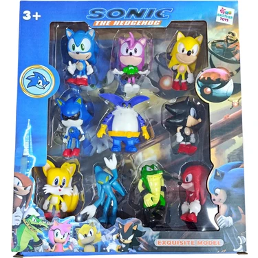 Brother Toys Sonic 10LU Figür Set Mavi Kirpi Sonik ve Arkadaşları Tails