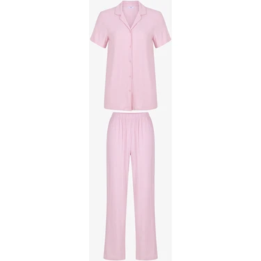 Penti Pembe Alia Pink Düğmeli Gömlek Pantolon Pijama
