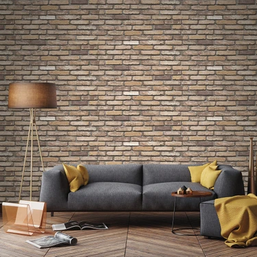 BienHome 9030 Taş Tuğla Desen Duvar Kağıdı 5,33 M² Akustik Özellikli ve