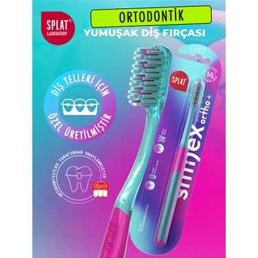 SPLAT Smilex Ortho+ Yumuşak Ortodontik Diş Fırçası Günlük Kullanım İçin Hassas