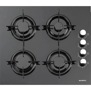 Kumtel KO-40 TSHDF Set Üstü Gazlı Ocak 60 cm Cam Yüzeyli Dört Gözlü Güvenli