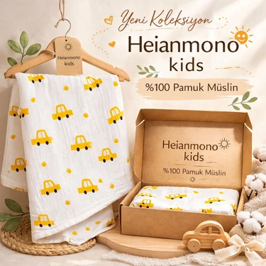 Heianmono Müslin Bebek Battaniyesi %100 Pamuk (80X80