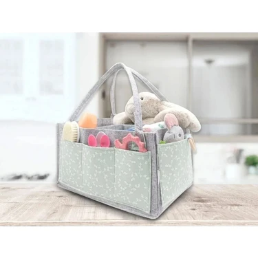 Babyjem Keçe Anne Bebek Bakım Çantası Organizer Yeşil
