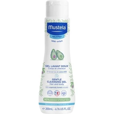 Mustela 200 ml Organik Avokado İçeren Yenidoğan Bebek Göz Yakmayan Şampuanı Hassas Ciltler