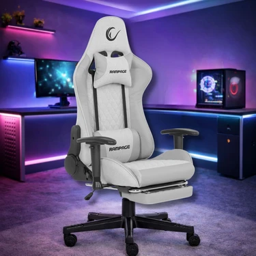 Rampage KL-R27 Elemental Ayak Dayama Yerli Terletmez Kumaş Gri / Karbon Gaming Oyuncu