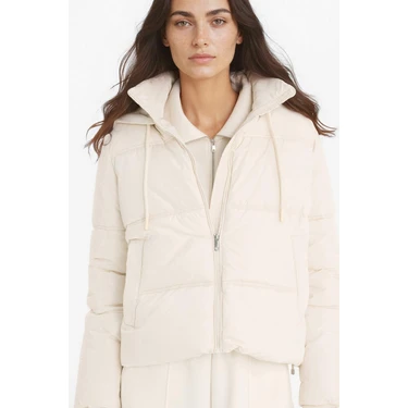 DeFacto Regular Fit Kapüşonlu Fermuarlı Şişme Mont