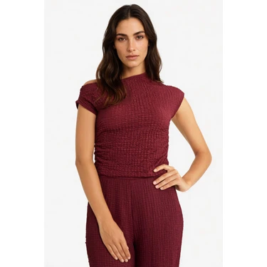 DeFacto Slim Fit Dar Kesim Tek Omuzlu Bürümcük Bluz