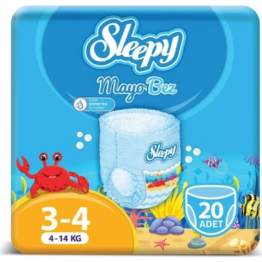 Sleepy Mayo Külot Bez 4 Numara 20 Adet Hızlı Emici 4-14 kg Kilo Aralığı İçin Özel