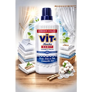 Vit Çamaşır Kolası 500 ml – Tüm Renk ve Kumaşlarda Güvenli Kullanım, Kumaşları Canlandırır ve