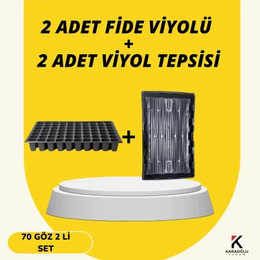 Karaoğlu Vakum Ambalaj 2 Adet Fide Viyolü + 2 Adet Viyol Tepsisi Set Fidelik Fide Yetiştirme Seti
