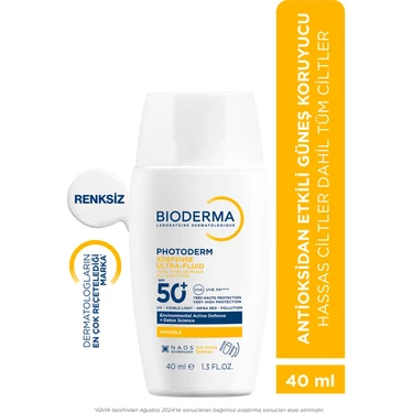 Genel Xdefense SPF50+ Tüm Cilt Tipleri Antioksidan Etkili Akışkan Güneş Kremi Renksiz 40