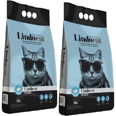 LindoCat Lindo Cat 10 lt x 2 Topaklaşan Sabunlu Kedi Kumu İnce Taneli Temizlik ve Koku