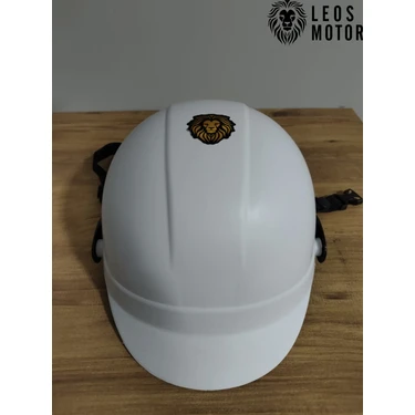 Leos Motor Jokey Kask Camsız & Bisiklet Kaskı Camlı Beyaz & Yerli Üretim & Camsız Model (Ultra