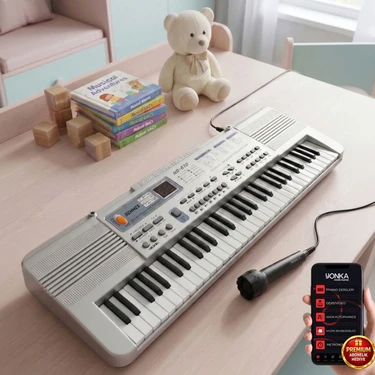 Rennes NR-610 Çocuklar İçin 61 Tuşlu USB MP3 Pilli Mikrofonlu
