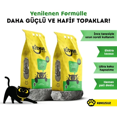 Kityus 2’li Avantaj Paketi - Kityus Kokusuz Sodyum Bentonit Kedi Kumu