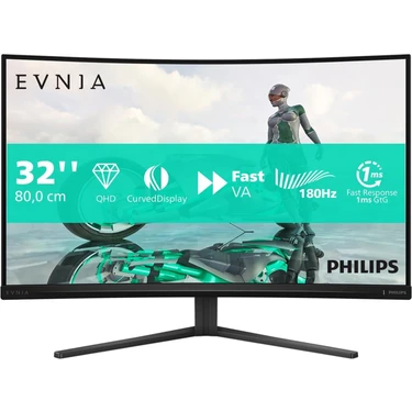 Philips Evnia 31.5" 32M2C3500L 180Hz 0.5ms 2k Qhd Kavisli Gaming