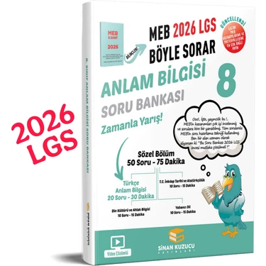 Sinan Kuzucu Yayınları Sinan Kuzucu 2026 Lgs 8. Sınıf Anlam Bilgisi Soru