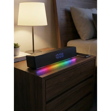 Mikado MD-SBT27 Siyah Bluetooth Hoparlör 10W RGB Alarm ve Saat