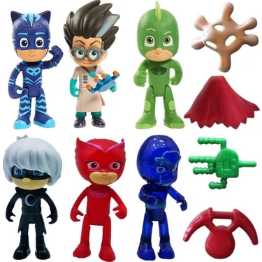 Pijamaskeliler Pjmasks Figür Oyuncakları 10 Lu Set Pijamasks