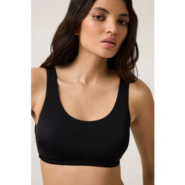 Los Ojos Siyah Kare Yaka Spor Bikini Üstü Sporty