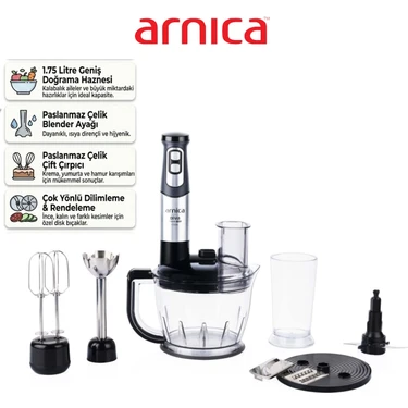 Arnica 1200 Watt Diva Trend Pro Blender Set GH21801 Rende Fiyatı