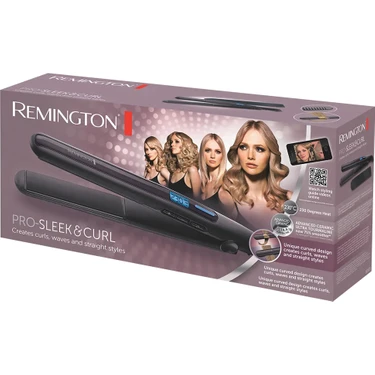 Remington S6505 PRO-Sleek & Curl Seramik Saç Düzleştirici 150-230°C Isı Ayarı ile Hızlı