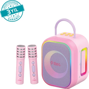 Ttec Vocalmate Taşınabilir Kablosuz Çocuk Karaoke Seti ve Hoparlör Balerin Pembesi