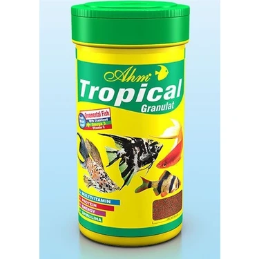 Ahm Tropical Granulat Balık Yemi 250 Ml Küçük Ağızlı Tropikal Balıklar İçin Besin Çeşitliliği