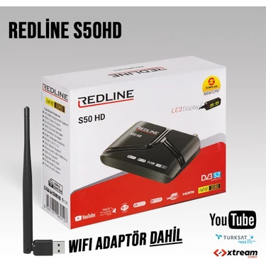 Redline S50 HD Mini Uydu Alıcı Full HD Görüntü Kalitesi Wi-Fi ve HDMI Bağlantı