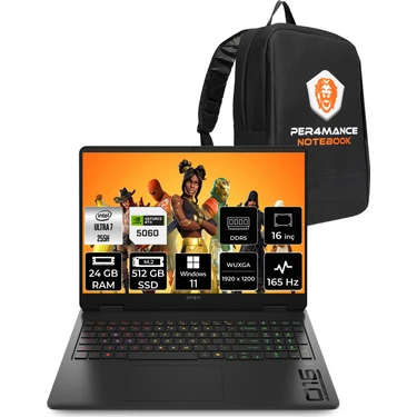 HP Omen 16 Core Ultra 7 255H RTX 5060 8GB 24GB RAM 512GB SSD Fiyatı
