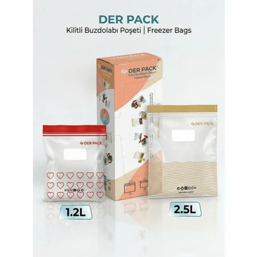 Der Pack Çift Kilitli Buzdolabı Poşeti 40'lı ( 20x1.2 lt ve 20x2.5