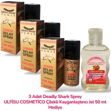 ULFİSU COSMETİCO Ulfisu Cosmetico Deadly Shark Geçiktıriçı Sprey 40 ml 3 Adet - Ulfisu Cosmetico