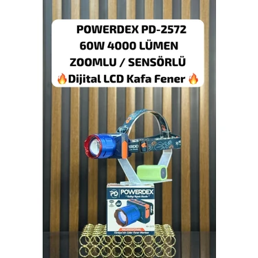 Powerdex PD-2572 60W 4000 Lümen Zoomlu Sensörlü Dijital LCD Kafa